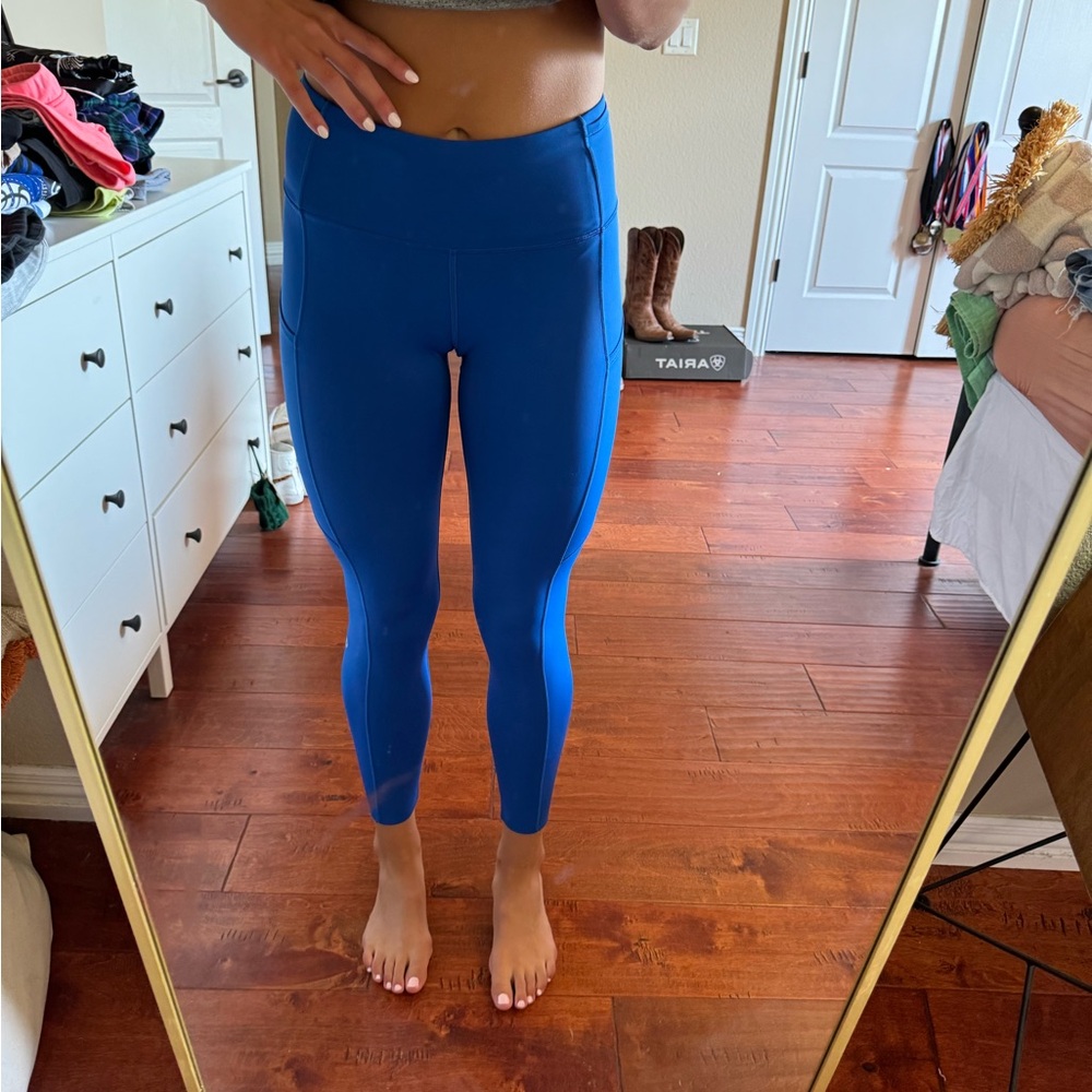 Lululemon leggings with pockets, blue, size 8